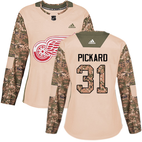 Adidas Red Wings #31 Calvin Pickard Camo Authentic 2017 Veterans Day Women's Stitched NHL Jersey